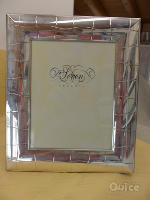 CORNICE PORTARITRATTO PORTAFOTO ARGENTO SEVEN DA TAVOLO 34 x 29 CON VETRO foto-82266