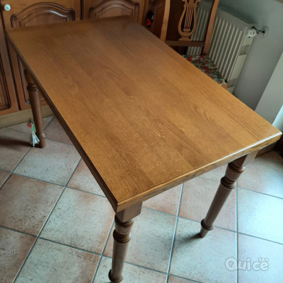 Tavolo in legno allungabile, gambe tornite massicce, lu 115(155) x la 70 x h78 foto-35207