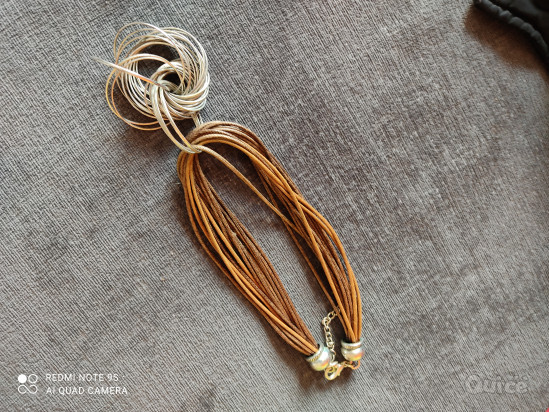 Collana argento e cuoio foto-319357