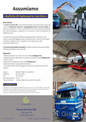 Assumiamo - Autista di Autocarro con Gru foto-358258