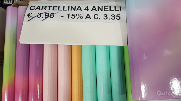 15% SCONTO CARTELLINE AD ANELLI TINTA UNITA  EURO 3,35 INVECE DI 3,94 foto-45846