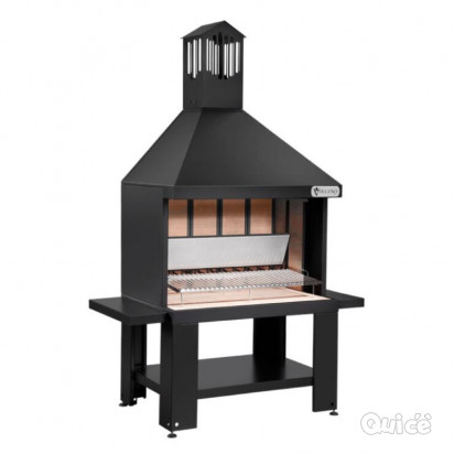 caminetto da esterno nero o in acciaio corten foto-419799