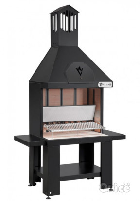 caminetto da esterno nero o in acciaio corten foto-419801