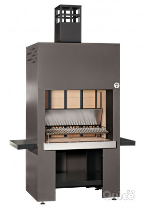 caminetto da esterno nero o in acciaio corten foto-419800