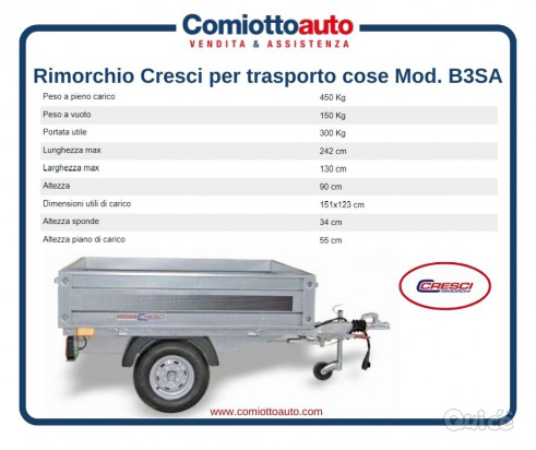 CRESCI RIMORCHI Rimorchio Cresci B3-SA foto-49088