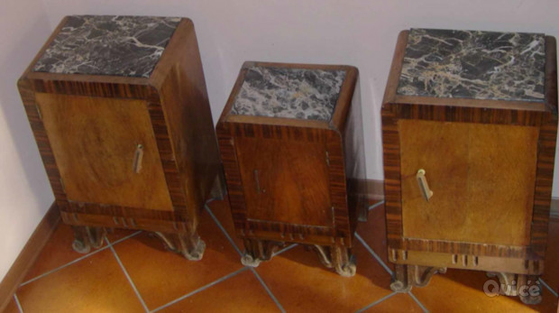 Tre comodini inizio secolo scorso Arte Dèco foto-8488