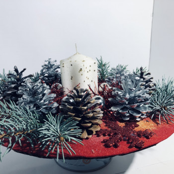Centrotavola Natalizio Con Candela