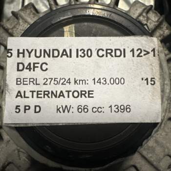 Alternatore HYUNDAI I30 CRDI 1396cc D 2015