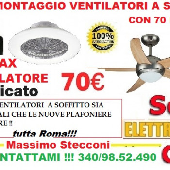 Montaggio ventilatori da soffitto con luce 