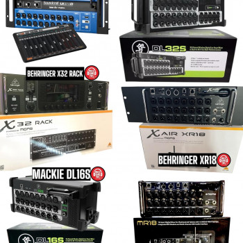 Behringer X32, Midas M32 LIVE, Yamaha MGX, Soundcraft Ui24R, PreSonus StudioLive